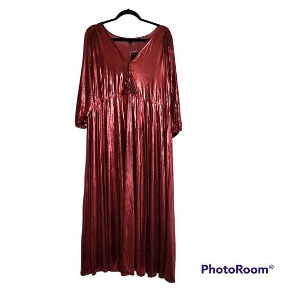Torrid maxi dress metallic red holiday event occasion 1X - Picture 1 of 3